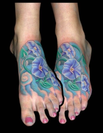 Looking for unique  Tattoos? Morning Glory Foot